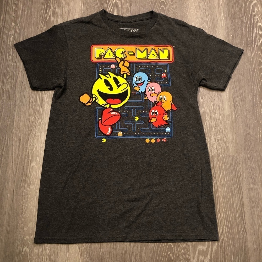 Namco‎ Atari PAC-MAN Tee Sz Small Charcoal Heather